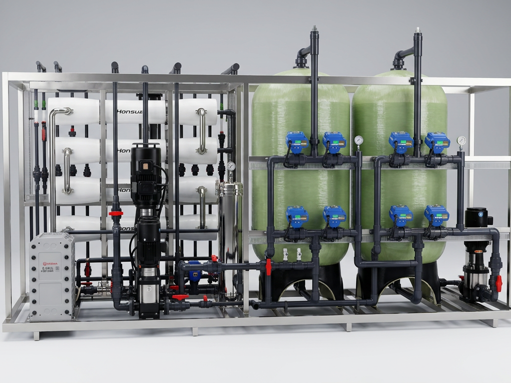 Double stage reverse osmosis+EDI ultra pure water equipment
